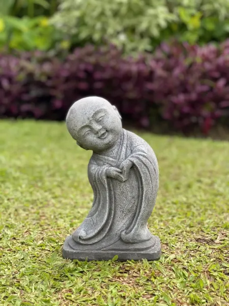 Ming - Monk, standing, bent sideways 25 cm H | cast stone 